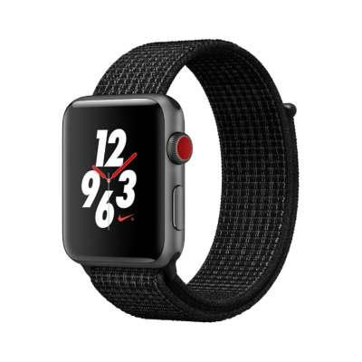 イオシス|Apple Watch Nike+ Series3 42mm GPS+Cellularモデル MQMH2J/A A1859【スペースグレイアルミニウムケース/ブラック ピュアプラチナNikeスポーツループ】