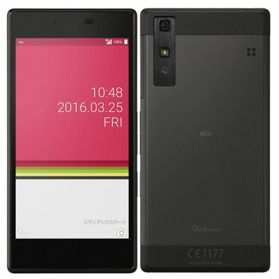 SIMロック解除済/箱色違い】au Qua phone KYV37 BLACK|中古