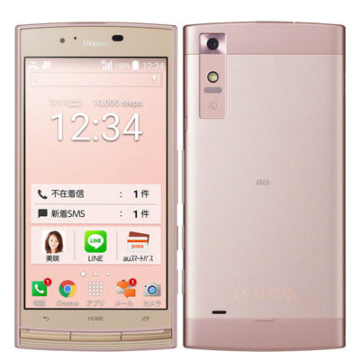 SIMロック解除済】au URBANO V02 (KYV34) TWINKLE PINK|中古