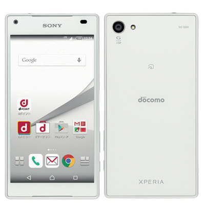 Simロック解除済 Docomo Xperia Z5 Compact So 02h White 中古スマートフォン格安販売の イオシス