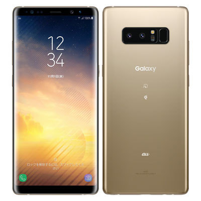 SIMロック解除済】au Galaxy note8 SCV37 Maple Gold|中古