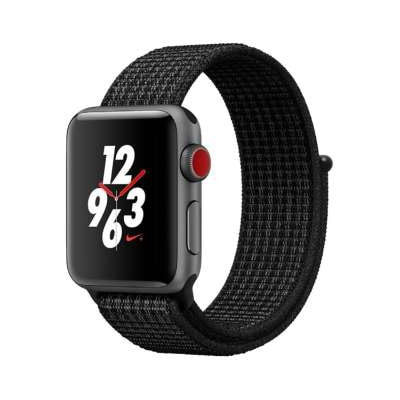 イオシス|Apple Watch Nike+ Series3 38mm GPS+Cellularモデル MQMA2J/A A1889【スペースグレイアルミニウムケース/ブラック ピュアプラチナNikeスポーツループ】