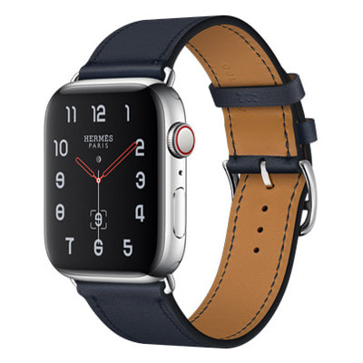 イオシス|Apple Watch Hermes Series4 44mm GPS+Cellularモデル MU772J/A A2008【ステンレススチールケース/シンプルトゥール ヴォー・スウィフト(ブルーインディゴ)レザーストラップ】