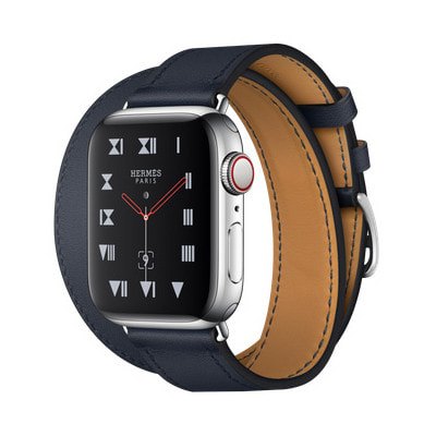 イオシス|Apple Watch Hermes Series4 40mm GPS+Cellularモデル MU722J/A A2007【ステンレススチールケース/ドゥブルトゥール ヴォー・スウィフト(ブルーインディゴ)レザーストラップ】