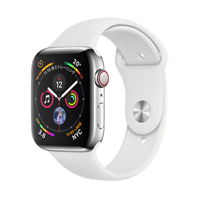 イオシス|Apple Watch Series4 GPS + Cellularモデル 44mm NTX02J/A 【ステンレススチール/ホワイトスポーツバンド】