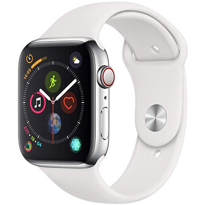 イオシス|Apple Watch Series4 GPS + Cellularモデル 44mm NTX02J/A 【ステンレススチール/ホワイトスポーツバンド】