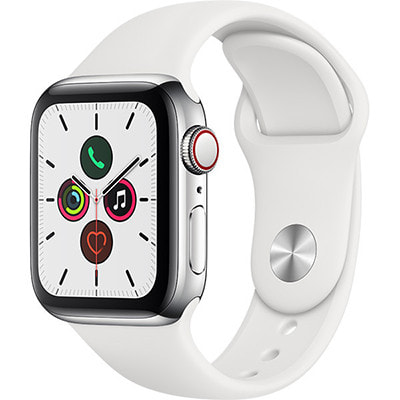 イオシス|Apple Watch Series5 40mm GPS+Cellularモデル MWX42J/A【ステンレススチールケース/ホワイトスポーツバンド】