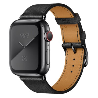 Apple Watch Hermes Series5 40mm GPS+Cellularモデル MX3J2J/A  A2156【スペースブラックステンレススチールケース/ヴォー・スウィフト(黒)シンプルトゥールレザーストラップ】|中古ウェアラブル端末格安販売の【イオシス】