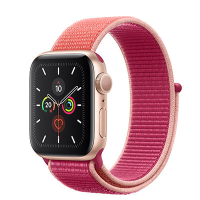 イオシス|Apple Watch Series5 40mm GPSモデル MWRY2J/A+MWTR2FE/A A2092【ゴールドアルミニウムケース/ポメグラネットスポーツループ】