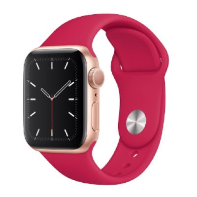 イオシス|Apple Watch Series5 44mm GPSモデル MWT42J/A+MWU02FE/A A2093【ゴールドアルミニウムケース/ポメグラネットスポーツループ】