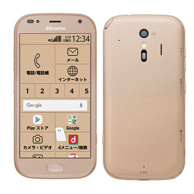 らくらくスマートフォン me F-01L（ゴールド）　SIMロック解除