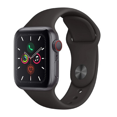 Apple Watch Series5 40mm GPS+Cellularモデル MWX32J/A  A2156【スペースグレイアルミニウムケース/ブラックスポーツバンド】