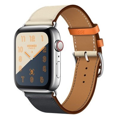 Apple Watch Hermes Series4 44mm GPS+Cellularモデル MU782J/A  A2008【ステンレススチールケース/ヴォー・スウィフト(インディゴ/クレ/オレンジ)シンプルトゥールレザーストラップ】