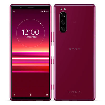 SIMロック解除済】【ネットワーク利用制限△】au Xperia5 SOV41 Red