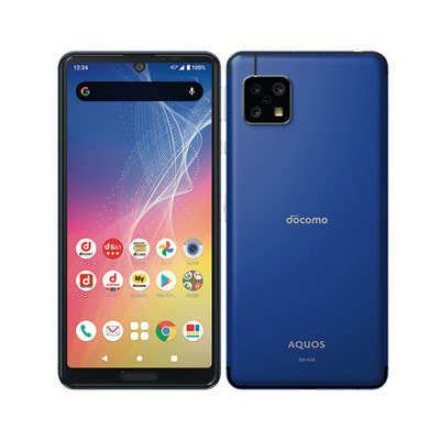 SIMロック解除済】docomo AQUOS sense4 SH-41A ブルー|中古