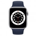 Apple Watch Series6 44mm GPSモデル M02D3J/A+MYAX2FE/A A2292【シルバーアルミニウムケース/ディープネイビースポーツバンド】