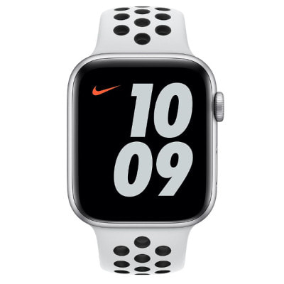 Apple Watch Nike Series6 44mm GPS+Cellularモデル M09W3J/A  A2376【シルバーアルミニウムケース/ピュアプラチナム ブラックNikeスポーツバンド】