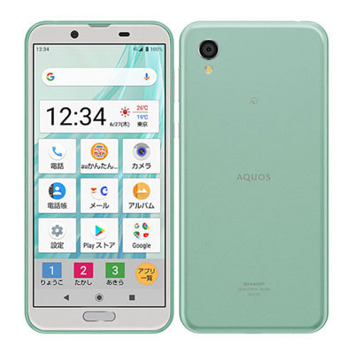 SIMロック解除済】au AQUOS sense2 かんたん SHV43 Mint Green|中古