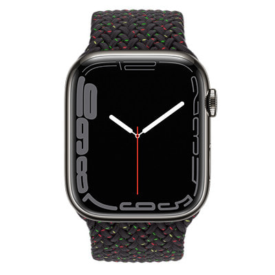 Apple Watch Series7 45mm GPS+Cellularモデル MKMR3J/A+MMWM3FE/A A2478【 グラファイトステンレススチールケース/Black-Unityブレイデッドソロループ(サイズ6)】|中古ウェアラブル端末格安販売の【イオシス】