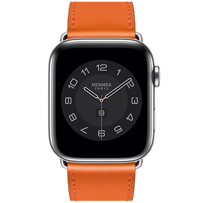 Apple Watch Hermes Series6 44mm GPS+Cellularモデル MJ493J/A+MXTP2FE/A  A2376【シルバーステンレススチールケース/ヴォー・スウィフト（オレンジ）シンプルトゥールレザーストラップ】|中古ウェアラブル端末格安販売の【イオシス】