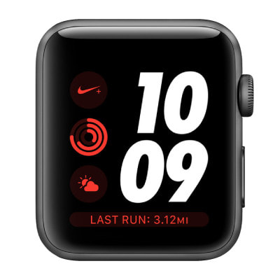 【バンド無し】Apple Watch Nike+ Series3 42mm GPS+Cellularモデル MQMF2J/A  A1891【スペースグレイアルミニウムケース】