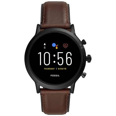 Fossil Gen5 THE CARLYLE HR ダークブラウンレザー&ラバー FTW4026P