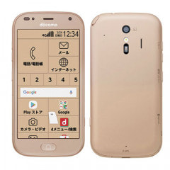 FUJITSU 【SIMロック解除済】docomo らくらくスマートフォン me F-01L ゴールド