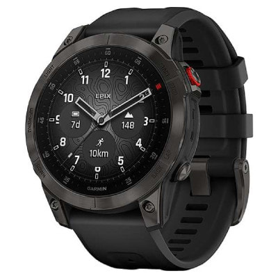 Garmin epix Sapphire Carbon Gray DLC Ti/Black 010-02582-15|中古