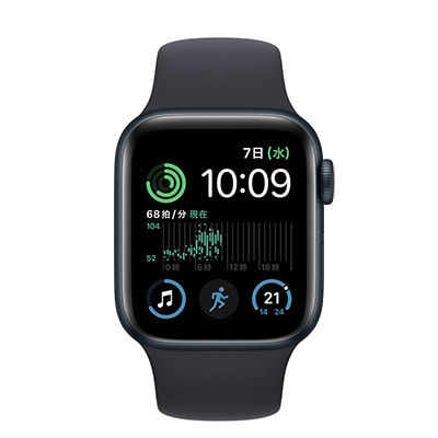 【第2世代】Apple Watch SE 40mm GPSモデル MNJT3J/A  A2722【ミッドナイトアルミニウムケース/ミッドナイトスポーツバンド】
