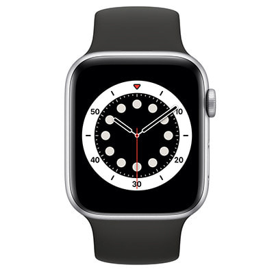 Apple Watch Series6 44mm GPSモデル M02D3J/A+MYT32FE/A  A2292【シルバーアルミニウムケース/ブラックソロループ(サイズ7)】