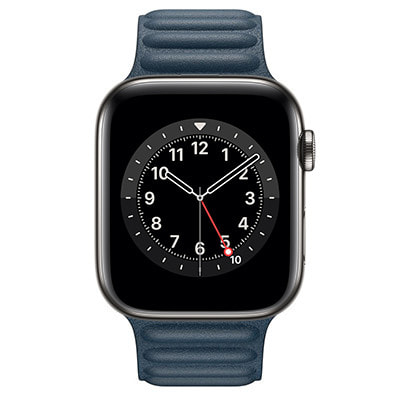 Apple Watch Series6 44mm GPS+Cellularモデル M0GX3J/A+MY9K2FE/A  A2376【グラファイトステンレススチールケース/バルティックレザーリンク】