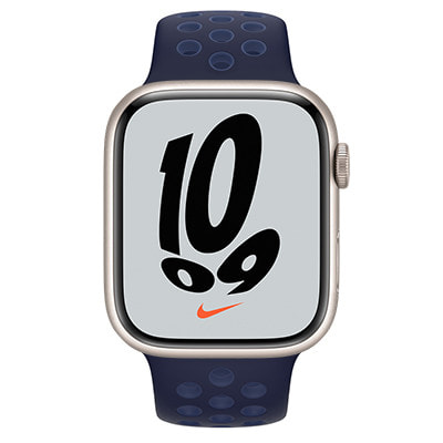 Apple Watch Nike Series7 45mm GPSモデル MKNW3J/A+ML8C3FE/A  A2474【スターライトアルミニウムケース/ミッドナイトネイビー ミスティックネイビーNikeスポーツバンド】
