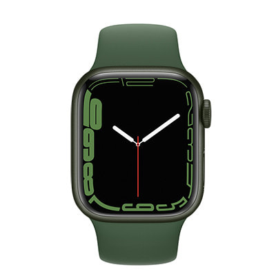 【ネットワーク利用制限▲】SoftBank Apple Watch Series7 41mm GPS+Cellularモデル MKHT3J/A  A2476【グリーンアルミニウムケース/クローバースポーツバンド】