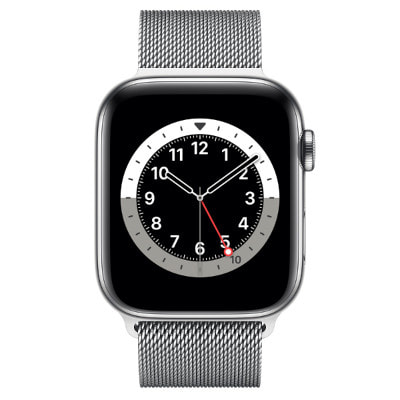 Apple Watch Series6 44mm GPS+Cellularモデル M09E3J/A  A2376【シルバーステンレススチールケース/シルバーミラネーゼループ】