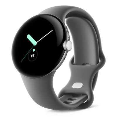 Google Pixel Watch Bluetooth/Wi-Fi Polished Silverケース/Charcoalアクティブバンド  GA03305-TW