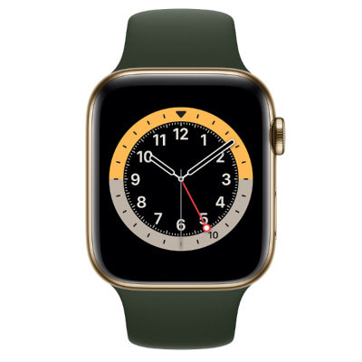 Apple Watch Series6 44mm GPS+Cellularモデル M09F3J/A A2376【ゴールドステンレススチール ケース/キプロスグリーンスポーツバンド】|中古ウェアラブル端末格安販売の【イオシス】