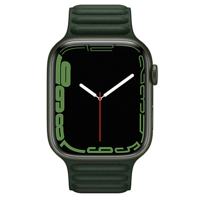 Apple Watch Series7 45mm GPSモデル MKNQ3J/A+ML803FE/A  A2474【グリーンアルミニウムケース/セコイアグリーンレザーリンク】