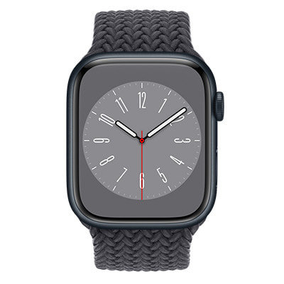 Apple Watch Series8 45mm GPSモデル MNP83J/A+MPD13FE/A  A2771【ミッドナイトアルミニウムケース/ミッドナイトブレイデッドソロループ(サイズ6)】