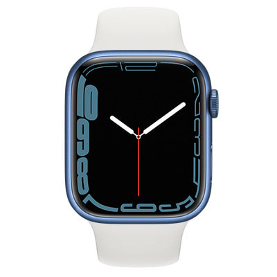 Apple Watch Series7 45mm GPSモデル MKNR3J/A+MTPK2FE/A  A2474【ブルーアルミニウムケース/ホワイトスポーツバンド】