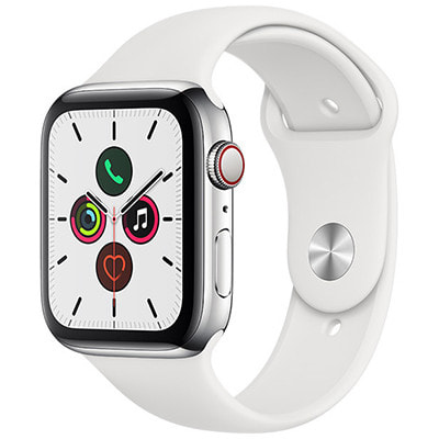 Apple Watch Series5 44mm GPS+Cellularモデル MWWF2J/A  A2157【ステンレススチールケース/ホワイトスポーツバンド】