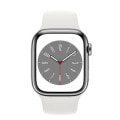 Apple Watch Series8 41mm GPS+Cellularモデル MNJ53J/A A2773【シルバーステンレススチールケース/ホワイトスポーツバンド】