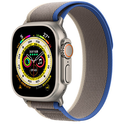 【ネットワーク利用制限▲】SoftBank Apple Watch Ultra 49mm GPS+Cellularモデル MNHL3J/A  A2684【チタニウムケース/ブルー グレイトレイルループ】