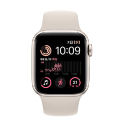 【第2世代】Apple Watch SE 40mm GPSモデル MNJP3J/A A2722【スターライトアルミニウムケース/スターライトスポーツバンド】