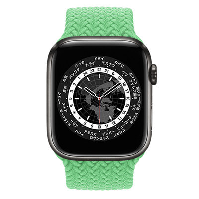 Apple Watch Edition Series7 45mm GPS+Cellularモデル ML8X3J/A+MN1J3FE/A  A2478【スペースブラックチタニウムケース/ブライトグリーンブレイデッドソロループ(サイズ11)】|中古ウェアラブル端末格安販売の【イオシス】