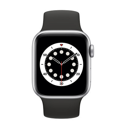 Apple Watch Series6 40mm GPSモデル MG183J/A+MYNG2FE/A  A2291【シルバーアルミニウムケース/ブラックソロループ(サイズ5)】