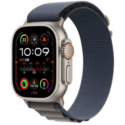 【ネットワーク利用制限▲】SoftBank Apple Watch Ultra2 49mm GPS+Cellularモデル MREQ3J/A  A2986【チタニウムケース/ブルーアルパインループ】
