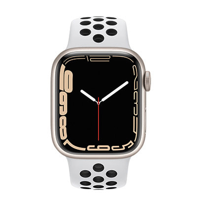 Apple Watch Nike Series7 41mm GPSモデル MKN33J/A A2473【スターライトアルミニウムケース/ピュアプラチナム  ブラックNikeスポーツバンド】|中古ウェアラブル端末格安販売の【イオシス】
