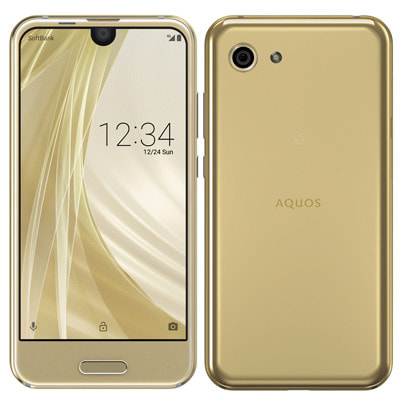 【SIMロック解除済】【ネットワーク利用制限▲】Softbank AQUOS R compact 701SH ダイヤモンドイエロー