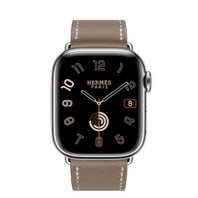 Apple Watch Hermes Series9 41mm GPS+Cellularモデル  MRQ43J/A2982【シルバーステンレススチールケース/ヴォー・スウィフト(エトゥープ)シンプルトゥールレザーストラップ】