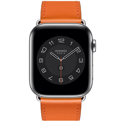 Apple Watch Hermes Series6 44mm GPS+Cellularモデル MG3G3J/A+MXTP2FE/A  A2376【シルバーステンレススチールケース/ヴォー・スウィフト(オレンジ)シンプルトゥールレザーストラップ】|中古ウェアラブル端末格安販売の【イオシス】